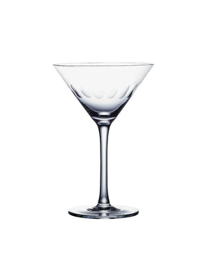 Two Martini Glasses with Lens Design by Vintage List