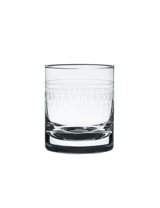 Two Whisky Glasses with Ovals Design by Vintage List