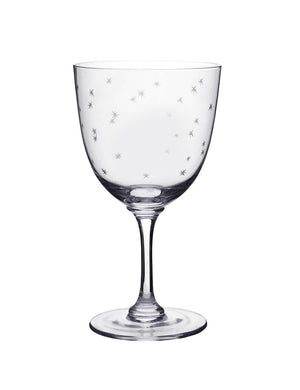 Six Wine Glasses with Stars Design by Vintage List