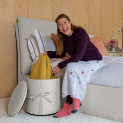 Lullabelle Bedside Drum in Natural Linen