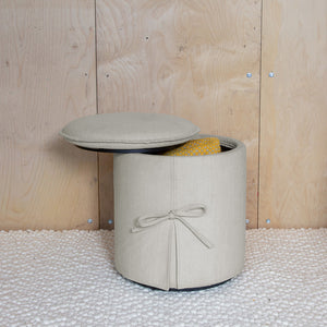 Lulabelle Bedside Drum in Natural Linen