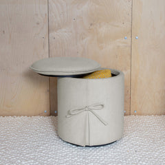 Lullabelle Bedside Drum in Natural Linen