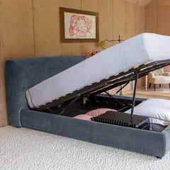 MIRA King Ottoman Bed in Blue