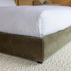 MIRA King Ottoman Bed in Olive