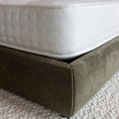 MIRA King Ottoman Bed in Olive