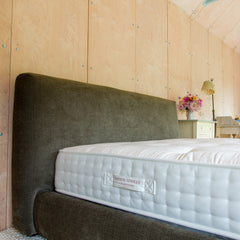 MIRA King Ottoman Bed in Olive