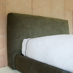 MIRA King Ottoman Bed in Olive