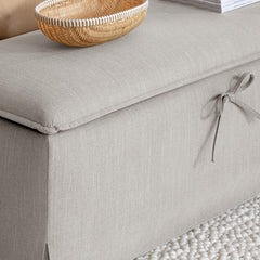 Pillowrest Blanket Box in Natural Linen
