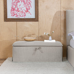 Pillowrest Blanket Box in Natural Linen