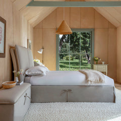 Seraphine Pillow Back King Ottoman Bed in Linen