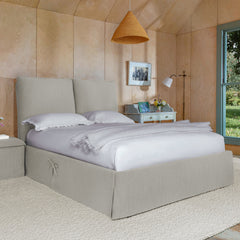 Seraphine Pillow Back King Ottoman Bed in Linen