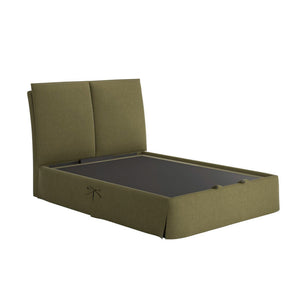 Seraphine Pillow Back Ottoman Bed in Olive