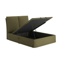 Seraphine Pillow Back King Ottoman Bed in Olive