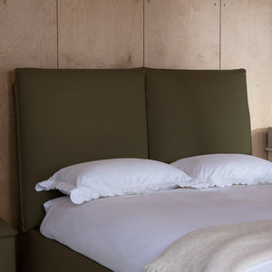 Seraphine Pillow Back Ottoman Bed in Olive