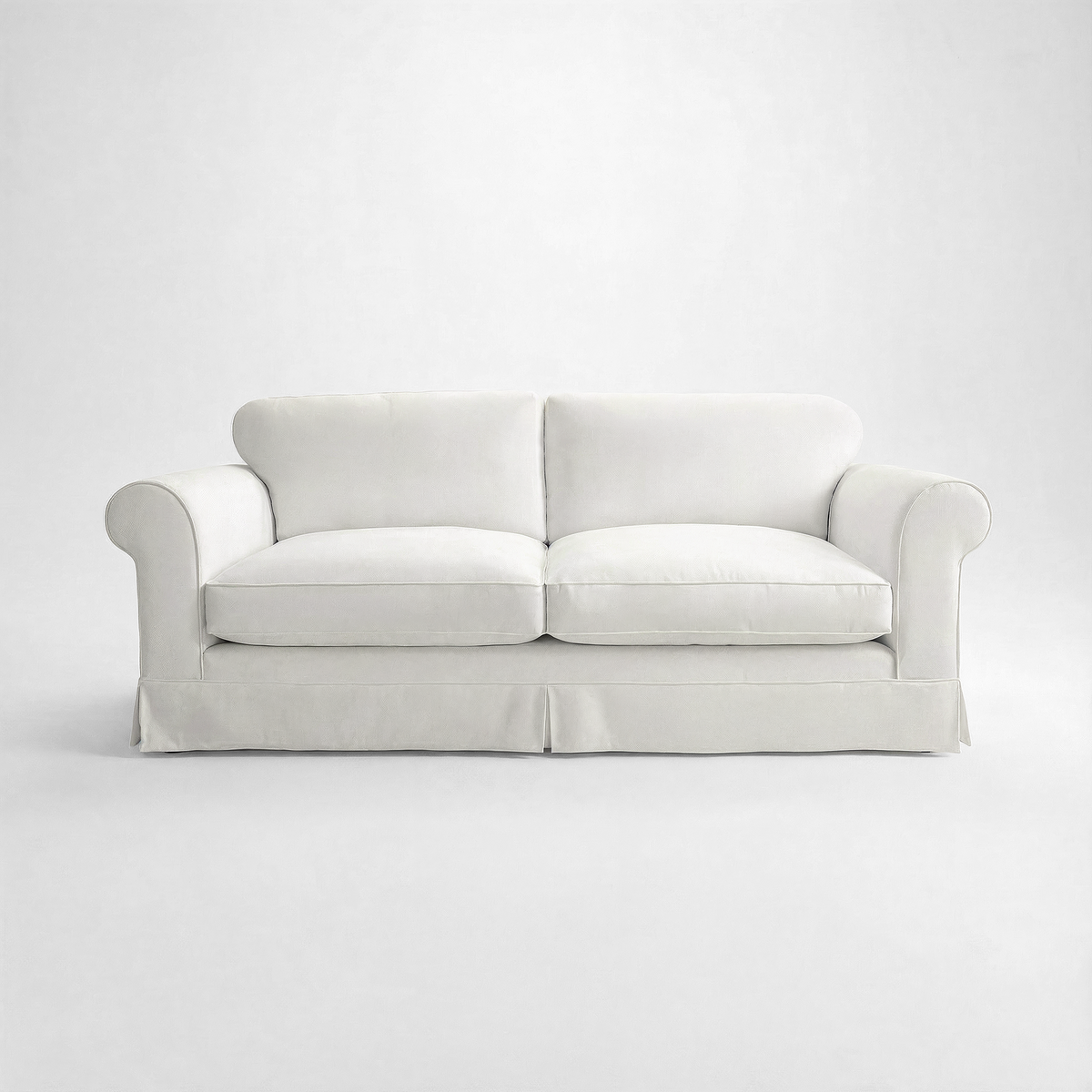 Barton Large Sofa with Big Back Cushions in Cotton Linen Cool Coconut - Made To Order