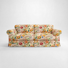 Barton Large Sofa with Big Back Cushions in Magnolia Cream Blue - Made To Order