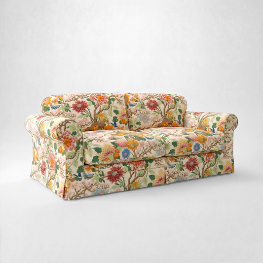 Barton Large Sofa with Big Back Cushions in Magnolia Cream Blue - Made To Order