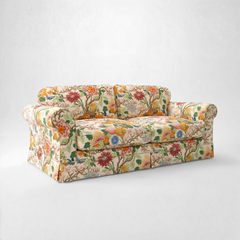 Barton Large Sofa with Big Back Cushions in Magnolia Cream Blue - Made To Order