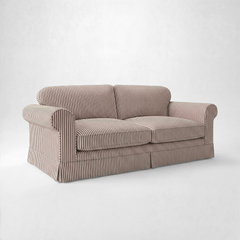 Barton Large Sofa with Big Back Cushions in Narrow Chocolate Stripe - Made To Order