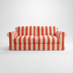 Barton Large Sofa with Big Back Cushions in Petunia Stripe - Made To Order