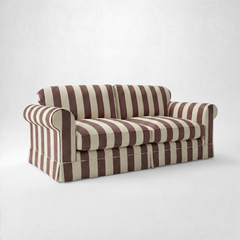 Barton Large Sofa with Big Back Cushions in Chocolate Stripe - Made To Order