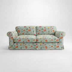 Barton Large Sofa with Big Back Cushions in Wildwood Duck Egg - Made To Order