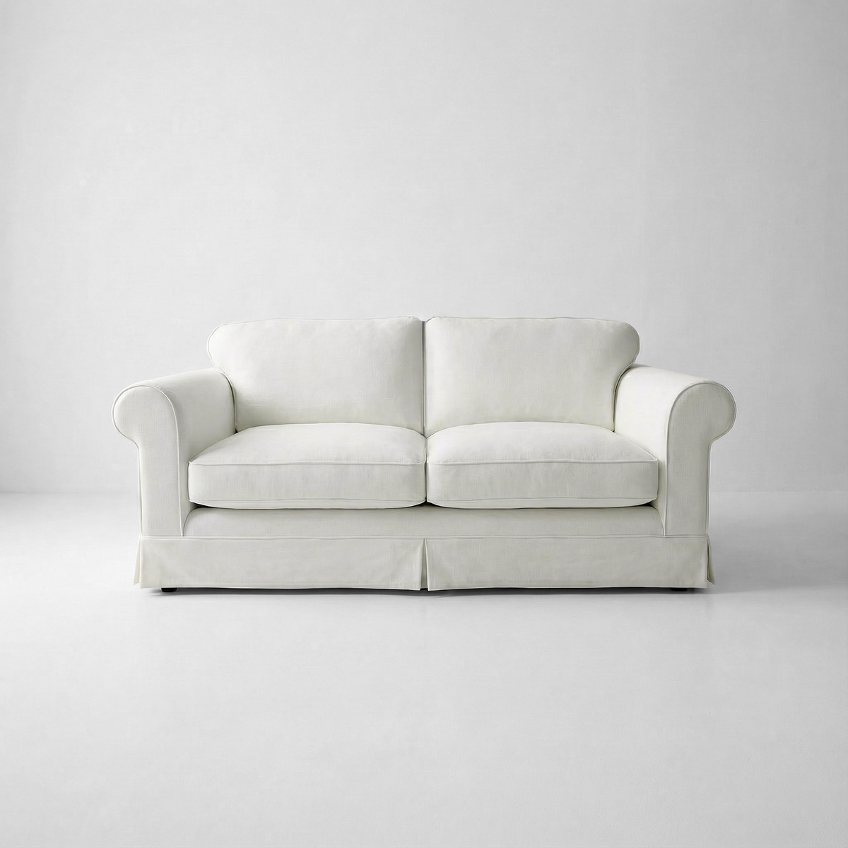 Barton 2-Seater Sofa with Big Back Cushions in Cotton Linen Cool Coconut