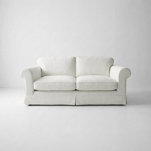 Barton 2-Seater Sofa with Big Back Cushions in Cotton Linen Cool Coconut