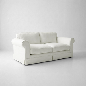 Barton 2-Seater Sofa with Big Back Cushions in Cotton Linen Cool Coconut