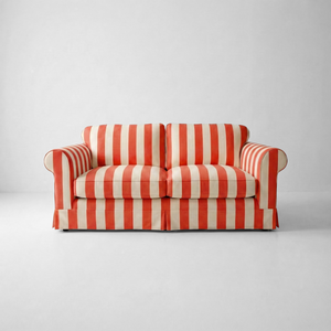 Barton 2-Seater Sofa with Big Back Cushions in Petunia Stripe