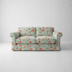 Barton 2-Seater Sofa with Big Back Cushions in Wildwood Duck Egg - Made to Order