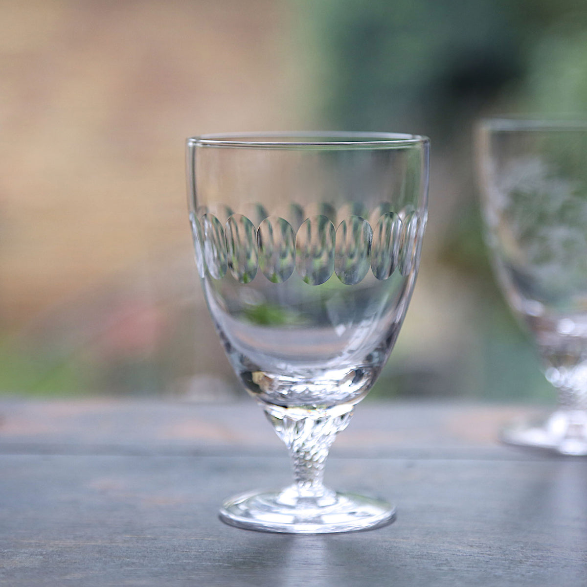 Six Bistro Glasses with Lens Design by Vintage List