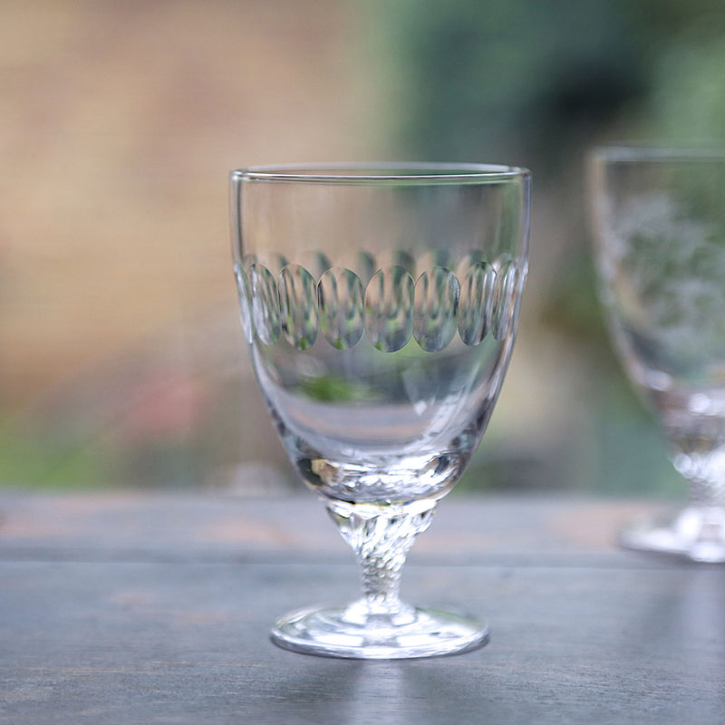 Six Bistro Glasses with Lens Design by Vintage List