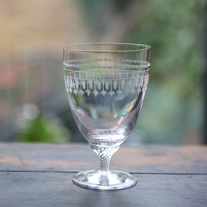 Six Bistro Glasses with Ovals Design by Vintage List