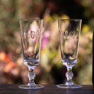 Four Champagne Flutes with Lens Design by Vintage List