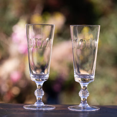 Four Champagne Flutes with Lens Design by Vintage List