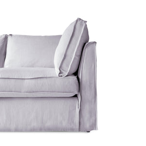 Coco 2.5 seater sofa with Self Piped Box Edge cushion in Cotton Linen Sea Salt - Made to Order