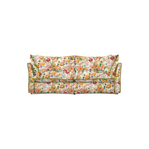 Coco 2.5 seater sofa with Contrast Piped Knife Edge cushion in GP & J Baker Magnolia Cream Blue - Made to Order