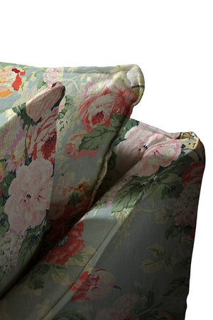 Coco 2.5 seater sofa bed with Knife Edge cushion in English Garden Grey Skies - Made to Order