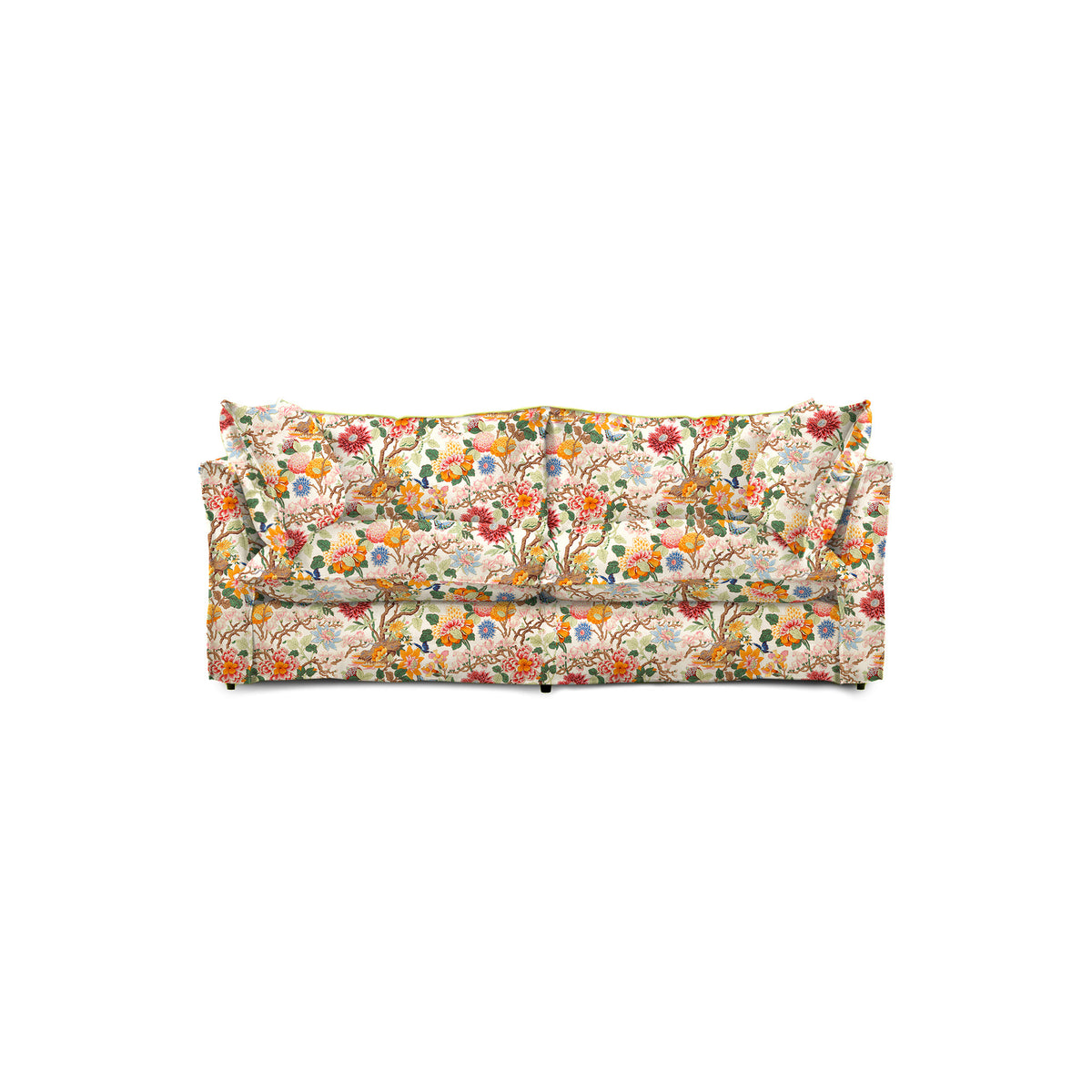 Coco 2.5 seater sofa with Self Piped Knife Edge cushion in GP & J Baker Magnolia Cream Blue - Made to Order