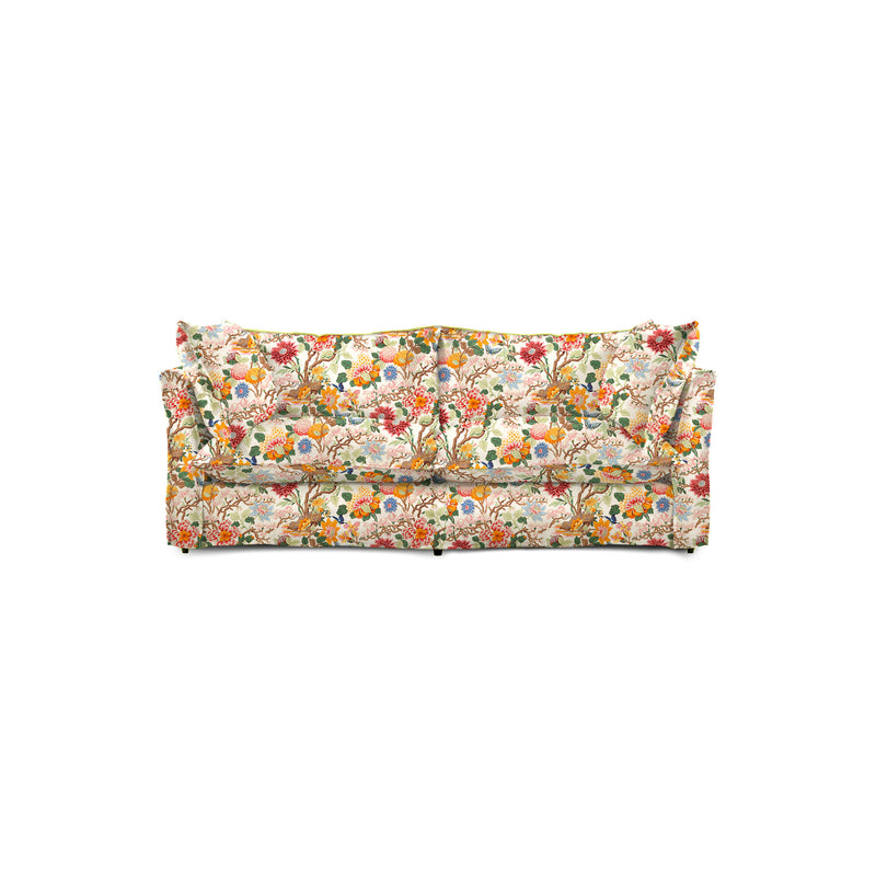 Coco 2.5 seater sofa with Self Piped Knife Edge cushion in GP & J Baker Magnolia Cream Blue - Made to Order