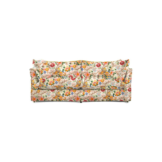 Coco 2.5 seater sofa with Self Piped Knife Edge cushion in GP & J Baker Magnolia Cream Blue - Made to Order