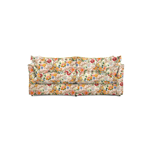 Coco 2.5 seater sofa with Self Piped Knife Edge cushion in GP & J Baker Magnolia Cream Blue - Made to Order (Available for quick ship)