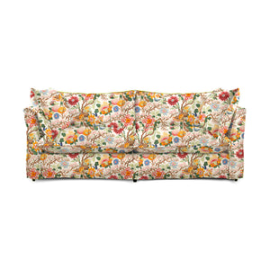 Coco 2.5 seater sofa bed with Self Piped Knife Edge cushion in Magnolia Cream Blue - Made to Order