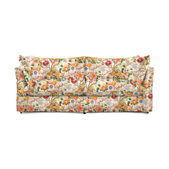 Coco 2.5 seater sofa bed with Self Piped Knife Edge cushion in Magnolia Cream Blue - Made to Order