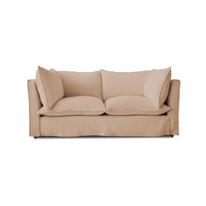 Coco 2.5 seater sofa bed with Self Piped Knife Edge cushion in Cotton Linen Rosedale - Made to Order