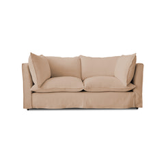 Coco 2.5 seater sofa bed with Self Piped Knife Edge cushion in Cotton Linen Rosedale - Made to Order