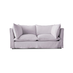 Coco 2.5 seater sofa bed with Self Piped Knife Edge cushion in Cotton Linen Sea Salt - Made to Order