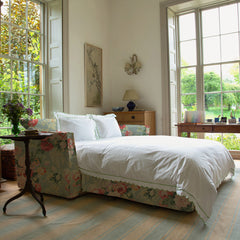 Coco 2.5 seater sofa bed with Knife Edge cushion in English Garden Grey Skies - Made to Order