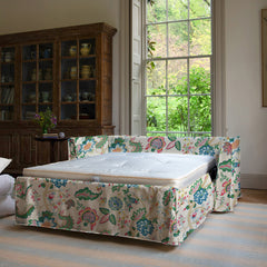 Coco 2.5 seater sofa bed with Knife Edge cushion in Kitty Spring Green - Made to Order